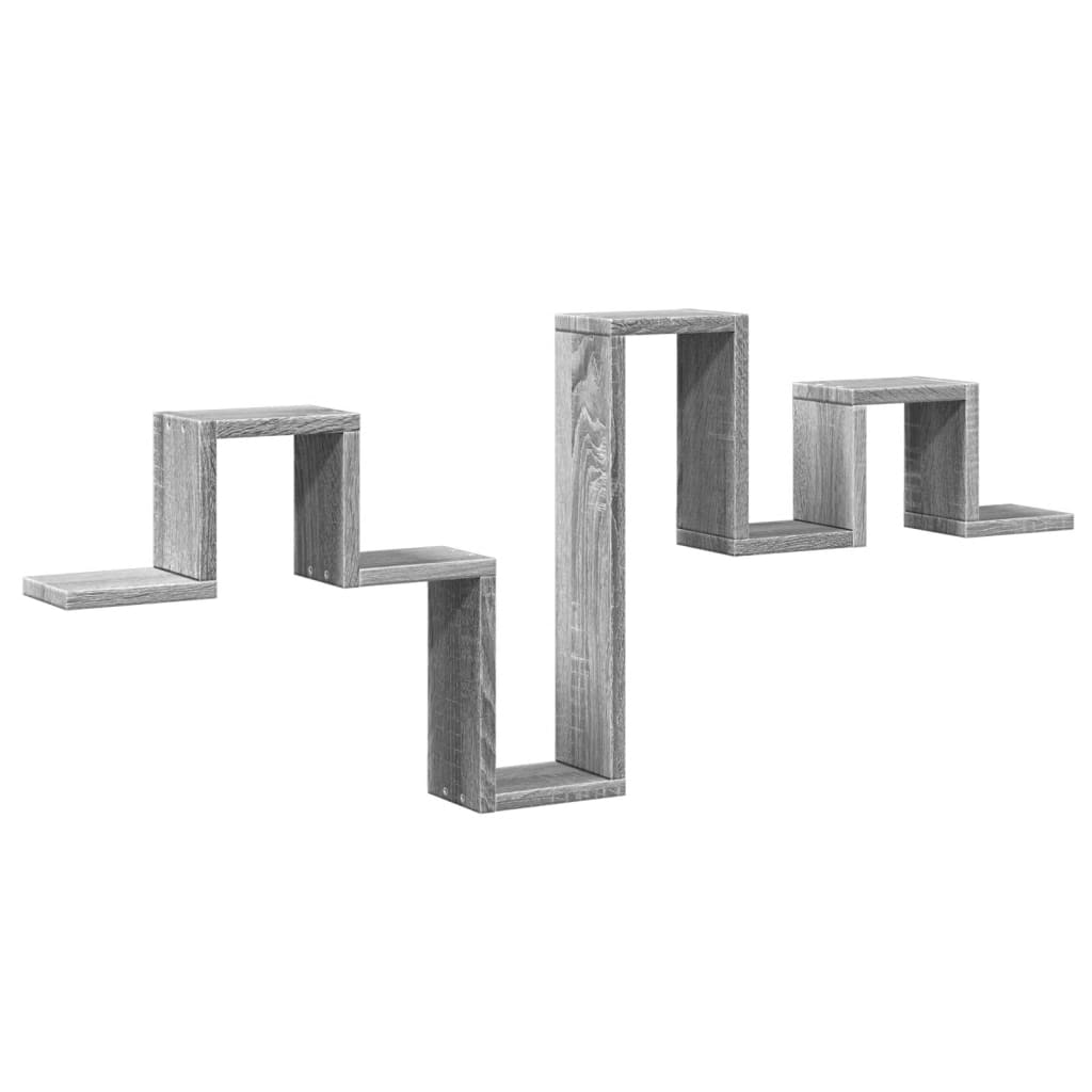 væghylde 104,5x10x43 cm konstrueret træ grå sonoma-eg