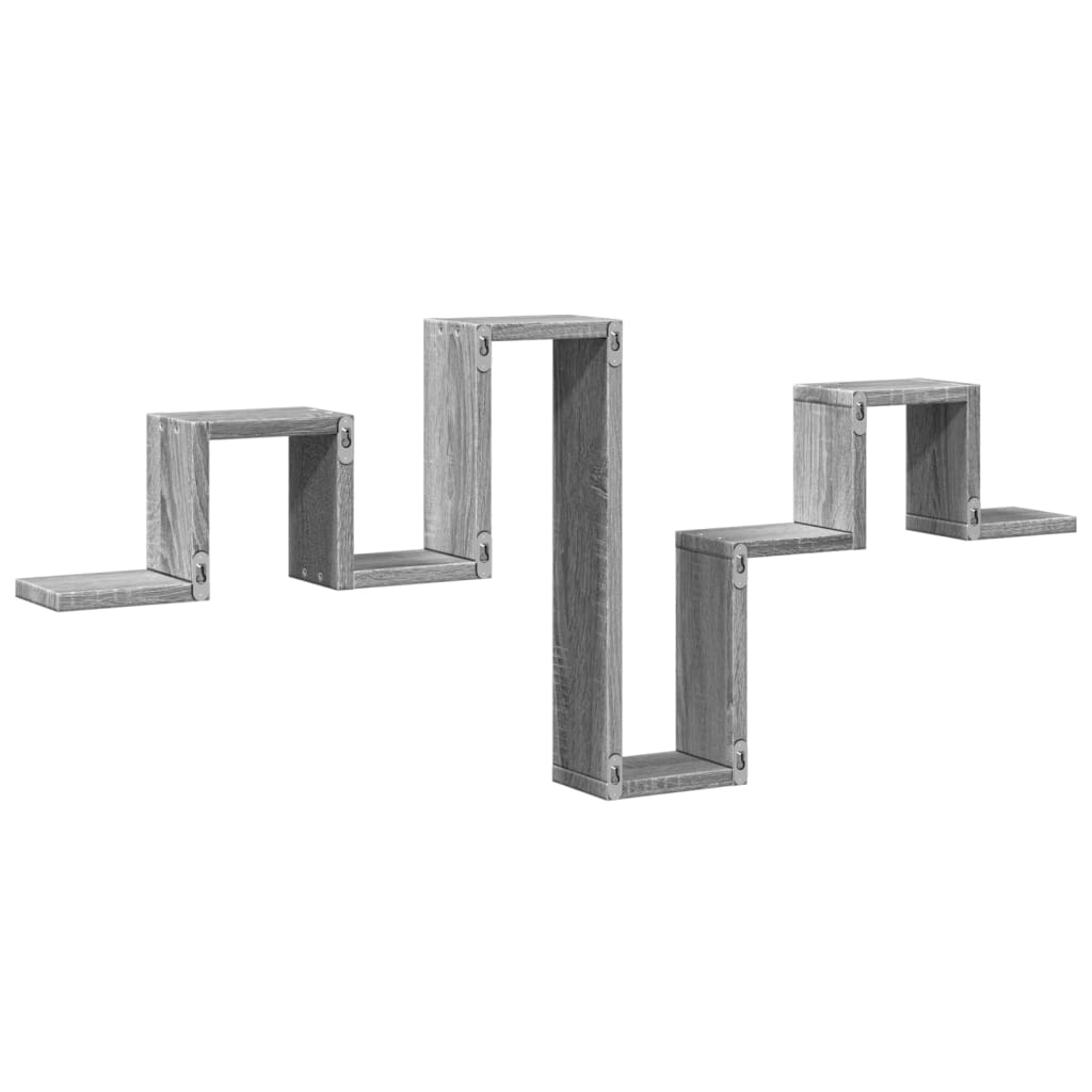 væghylde 104,5x10x43 cm konstrueret træ grå sonoma-eg