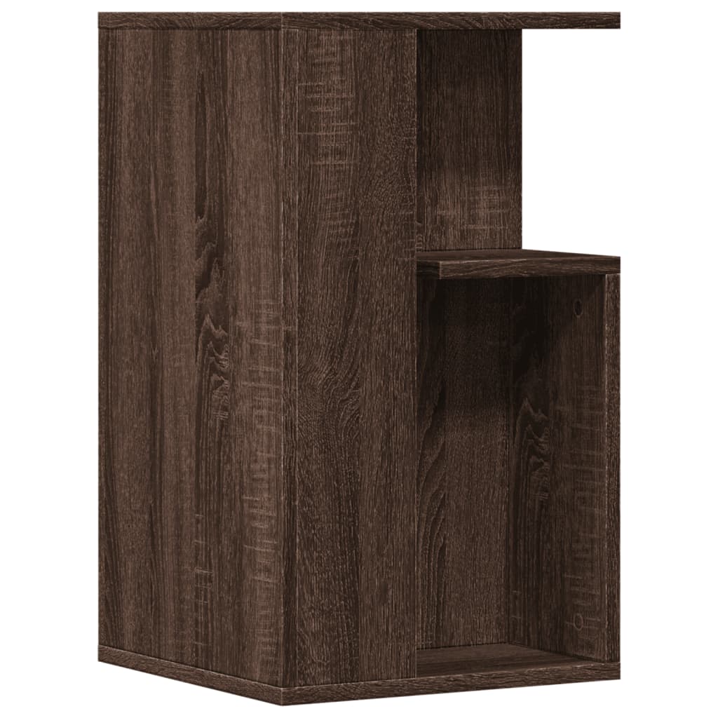 sidebord 35x35x60 cm konstrueret træ brun egetræ