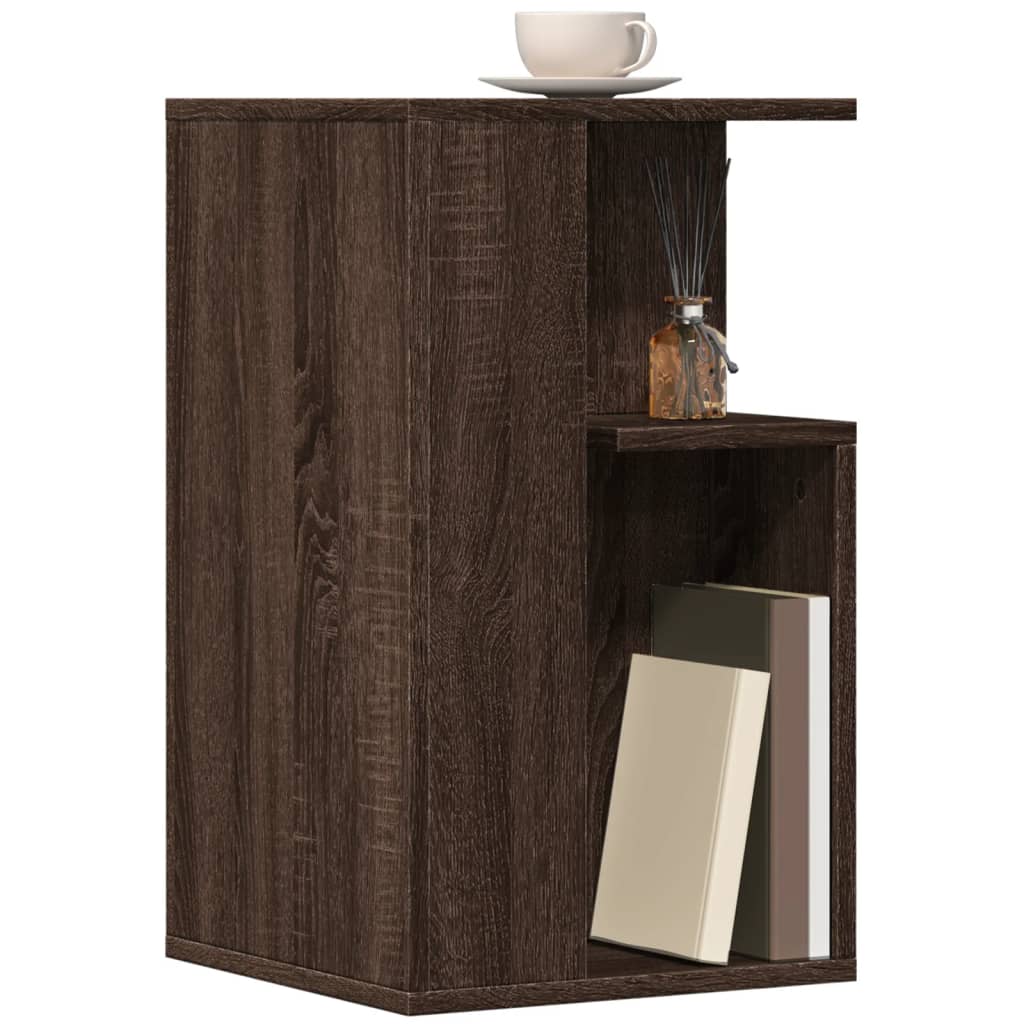 sidebord 35x35x60 cm konstrueret træ brun egetræ