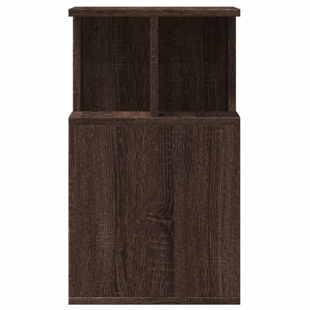 sidebord 35x35x60 cm konstrueret træ brun egetræ