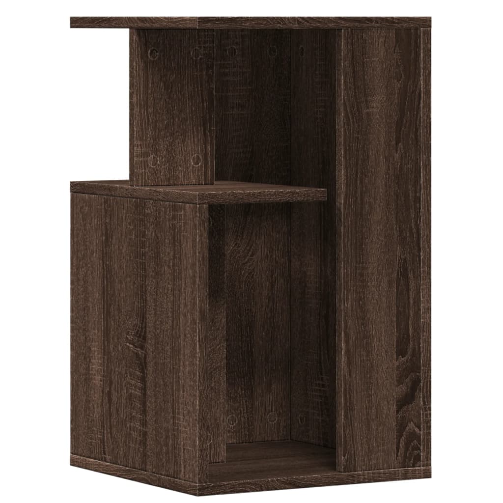 sidebord 35x35x60 cm konstrueret træ brun egetræ
