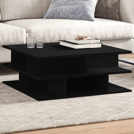 sofabord 70x70x29 cm konstrueret træ sort