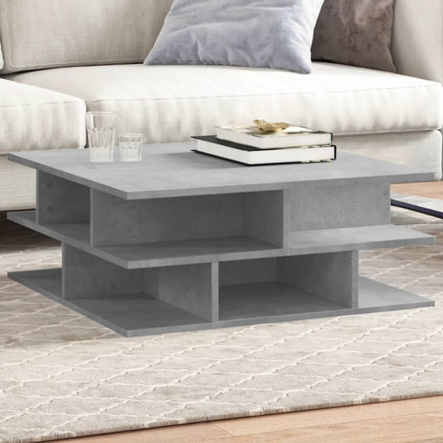 sofabord 70x70x29 cm konstrueret træ betongrå