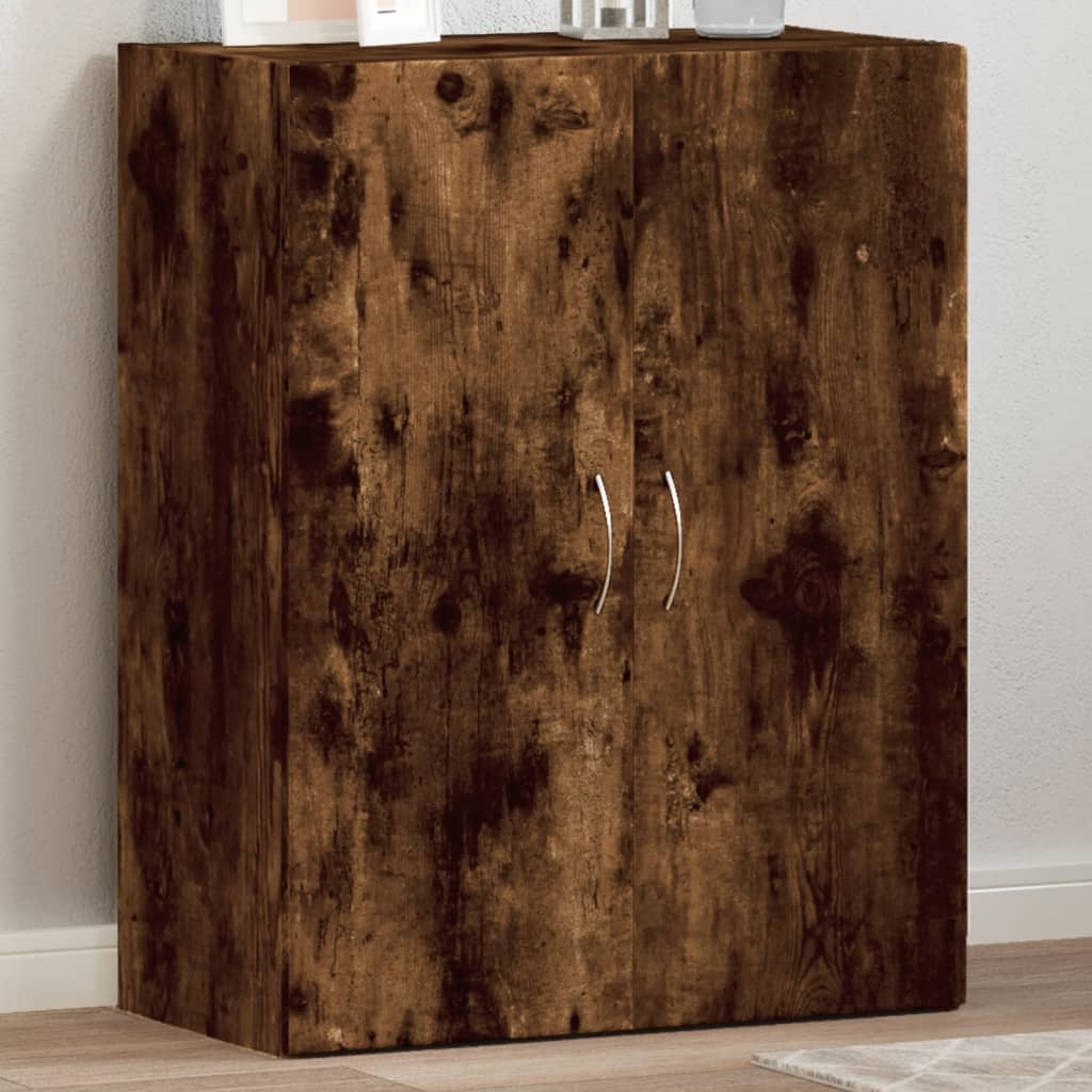 Arkivskab 60×32×77,5 cm - konstrueret træ, røget egetræsfarve