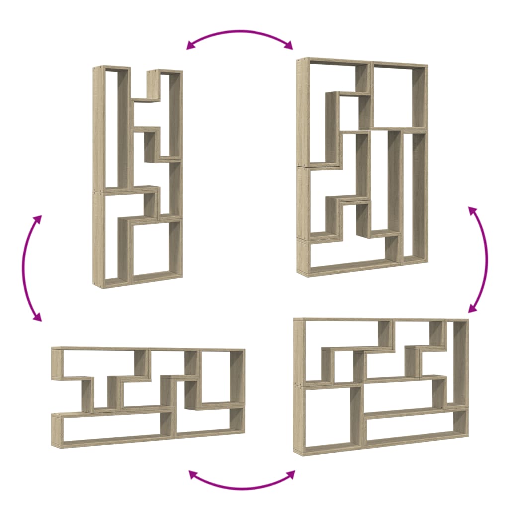 væghylde 96x12x64 cm konstrueret træ sonoma-eg