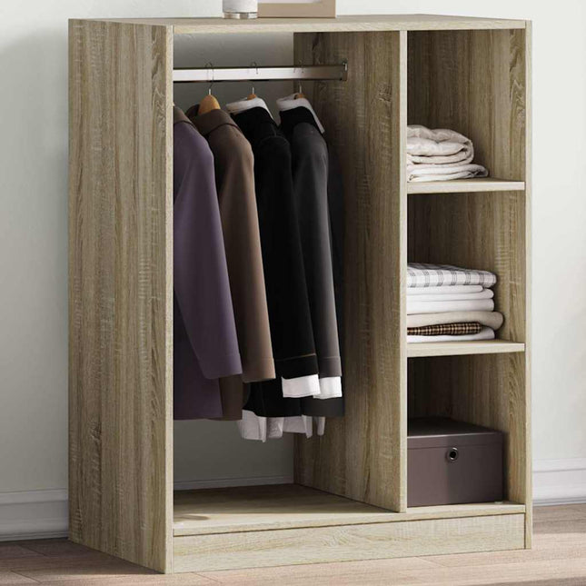 tøjreol 77x48x102 cm konstrueret træ sonoma-eg