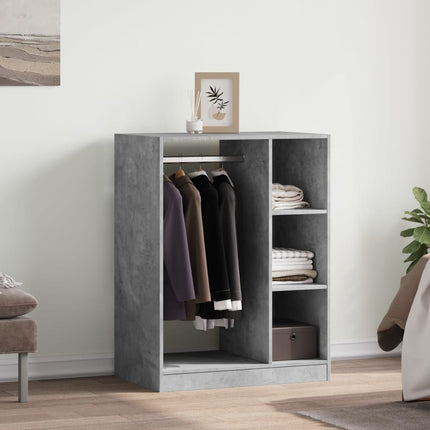 tøjreol 77x48x102 cm konstrueret træ betongrå