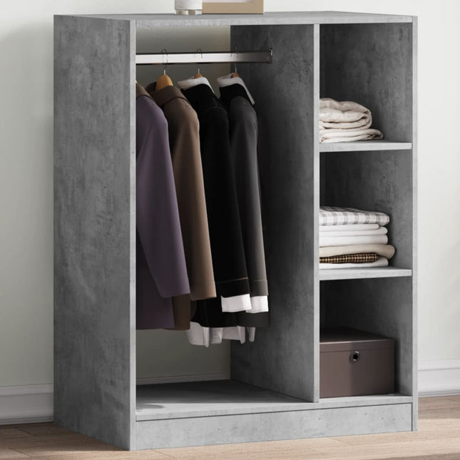 tøjreol 77x48x102 cm konstrueret træ betongrå