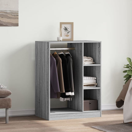 tøjreol 77x48x102 cm konstrueret træ grå sonoma-eg