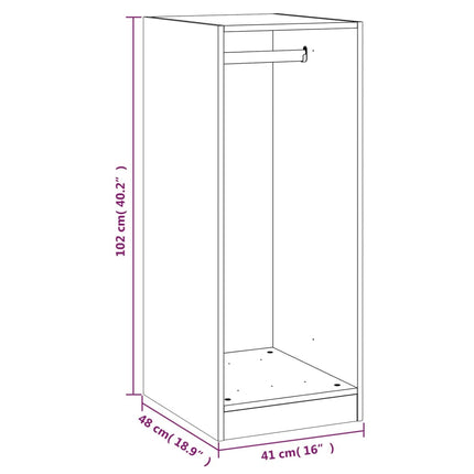 tøjskab 48x41x102 cm konstrueret træ hvid