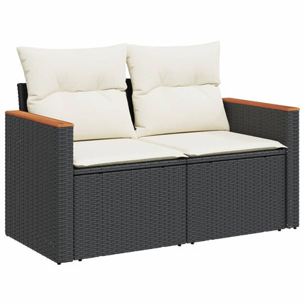 sofasæt til haven 9 dele med hynder polyrattan sort