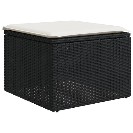 sofasæt til haven 9 dele med hynder polyrattan sort
