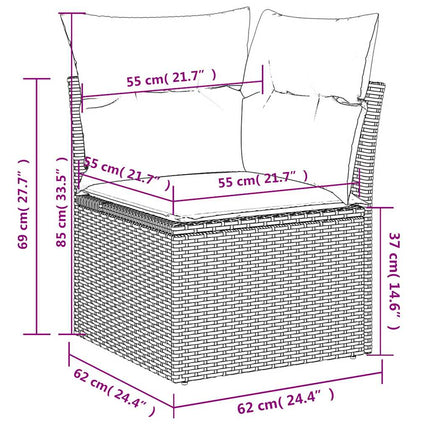 sofasæt til haven 11 dele med hynder polyrattan sort