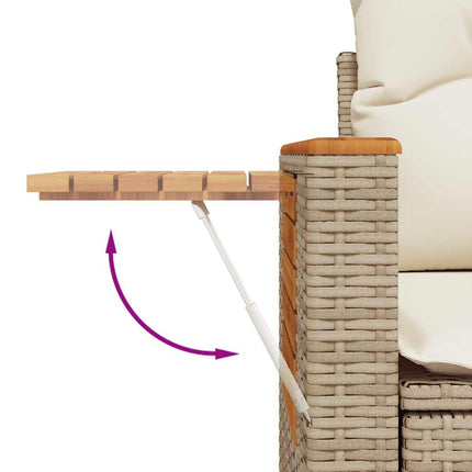 sofasæt til haven 8 dele med hynder polyrattan beige