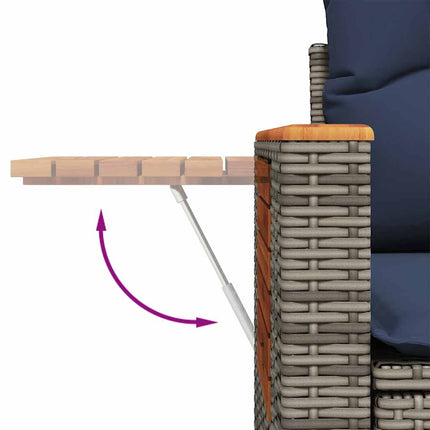 sofasæt til haven 8 dele med hynder polyrattan grå