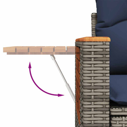 sofasæt til haven 9 dele med hynder polyrattan grå