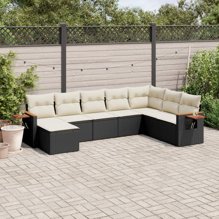 sofasæt til haven 8 dele med hynder polyrattan sort