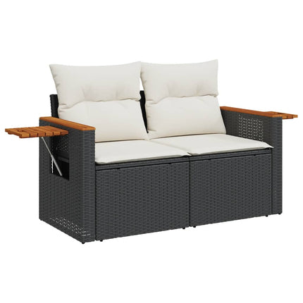 sofasæt til haven 9 dele med hynder polyrattan sort