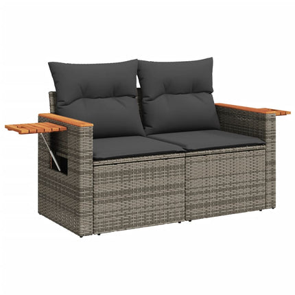 sofasæt til haven 9 dele med hynder polyrattan grå