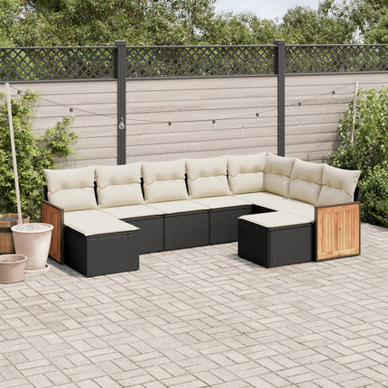 sofasæt til haven 9 dele med hynder polyrattan sort