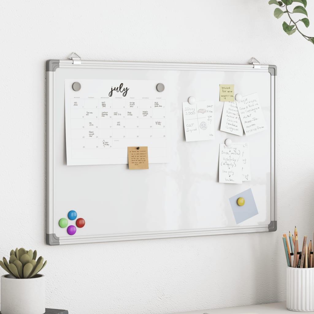 magnetisk whiteboard 60x40x1,7 cm aluminium