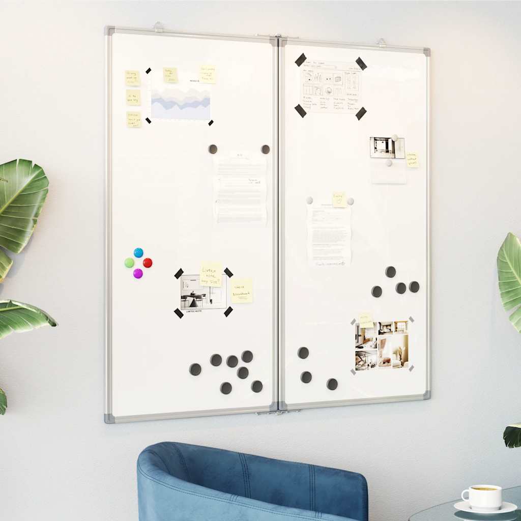 magnetisk whiteboard 100x100x1,7 cm foldbart aluminium