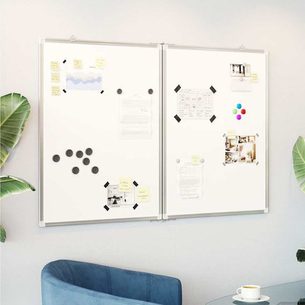 magnetisk whiteboard 120x100x1,7 cm foldbart aluminium