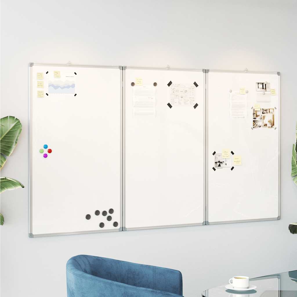 magnetisk whiteboard 120x100x1,7 cm foldbart aluminium
