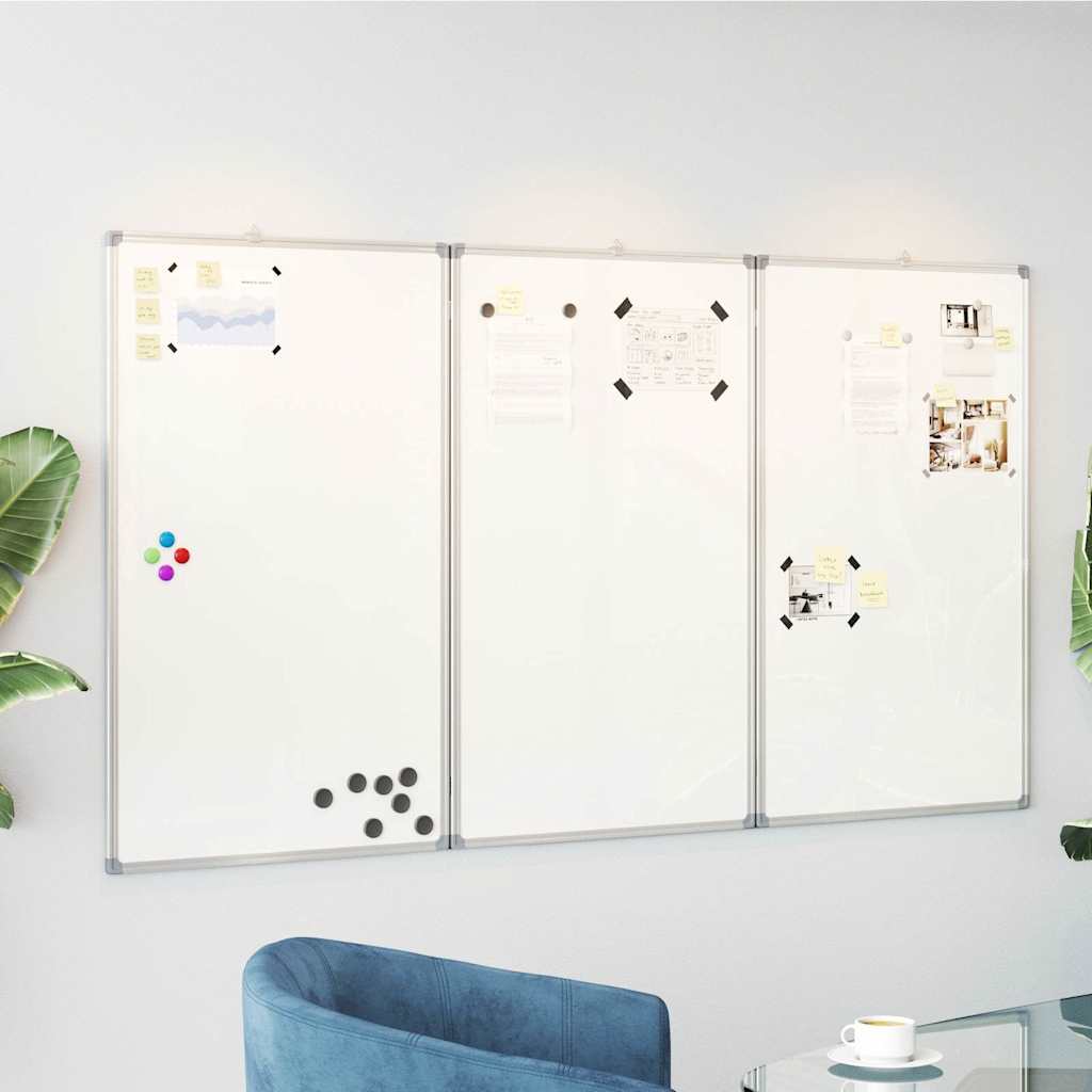 magnetisk whiteboard 150x100x1,7 cm foldbart aluminium