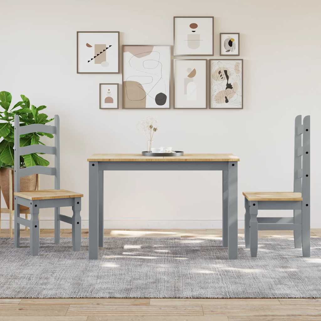 spisebord PANAMA 112x60x75 cm massivt fyrretræ grå