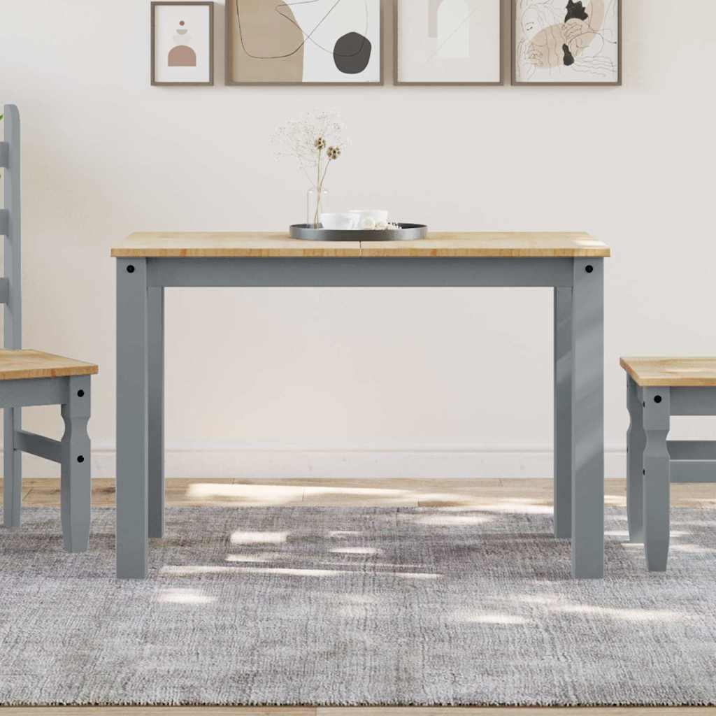 spisebord PANAMA 112x60x75 cm massivt fyrretræ grå