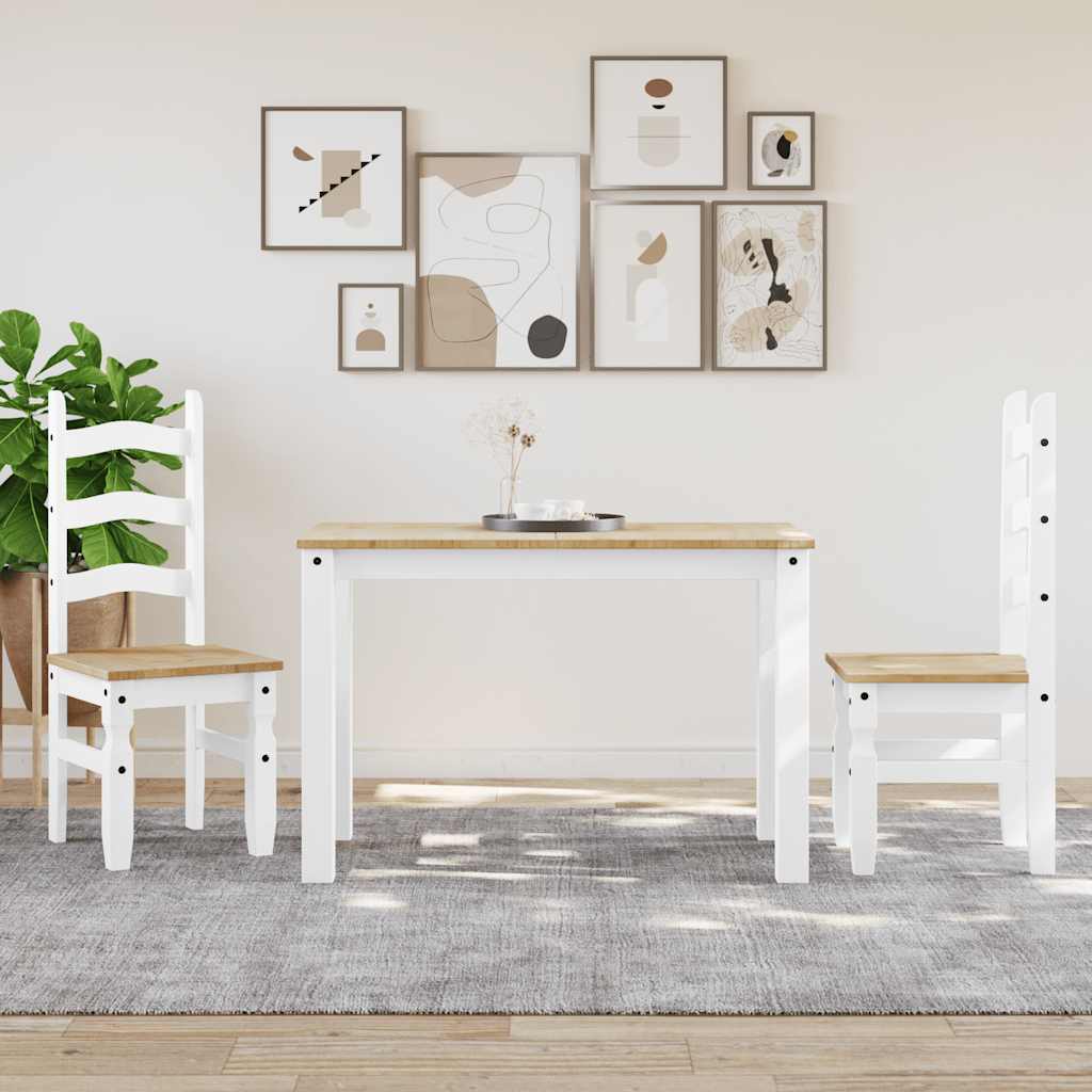 spisebord PANAMA 112x60x75 cm massivt fyrretræ hvid