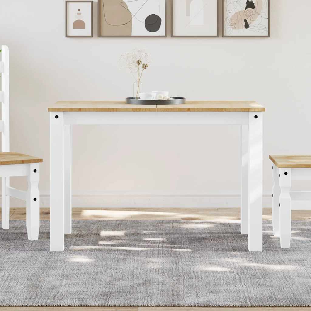 spisebord PANAMA 112x60x75 cm massivt fyrretræ hvid