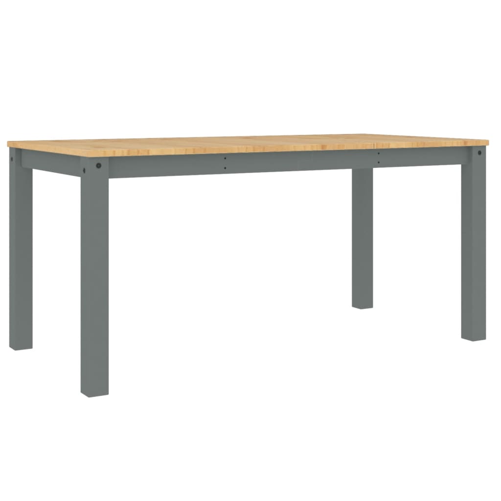 spisebord PANAMA 160x80x75 cm massivt fyrretræ grå