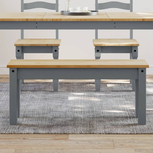 spisebordsbænk PANAMA 105x30x45 cm massivt fyrretræ grå