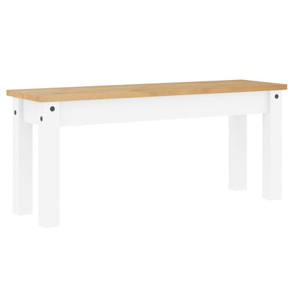 spisebordsbænk PANAMA 105x30x45 cm massivt fyrretræ hvid