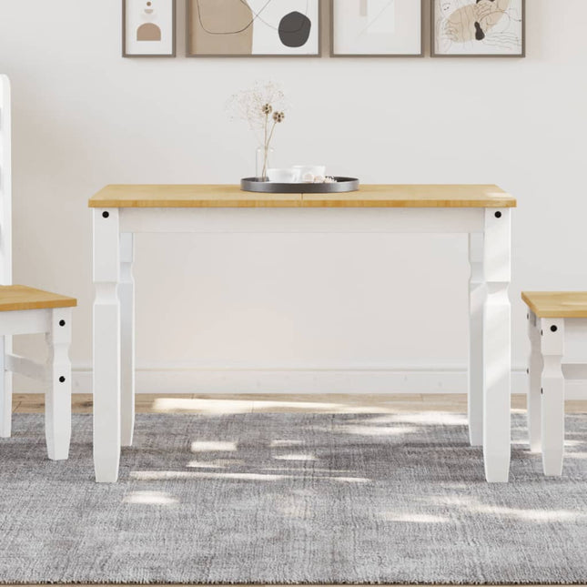 spisebord Corona 112x60x75 cm massivt fyrretræ hvid