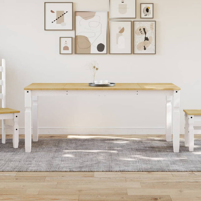 spisebord Corona 180x90x75 cm massivt fyrretræ hvid