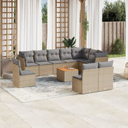 sofasæt til haven 11 dele med hynder polyrattan beige