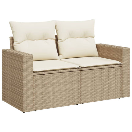 sofasæt til haven 10 dele med hynder polyrattan beige