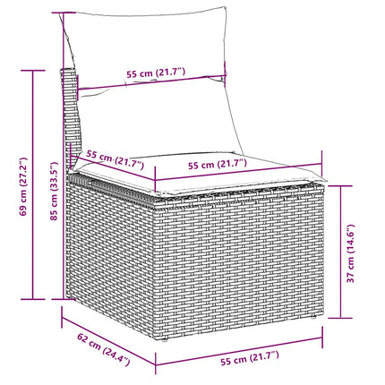 sofasæt til haven 11 dele med hynder polyrattan sort