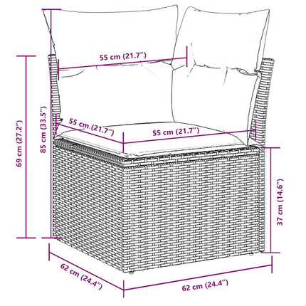sofasæt til haven 11 dele med hynder polyrattan sort