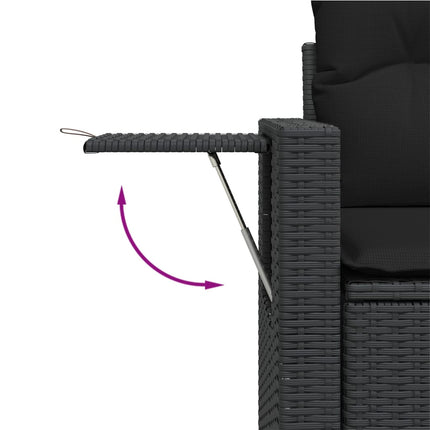 sofasæt til haven 4 dele med hynder polyrattan sort