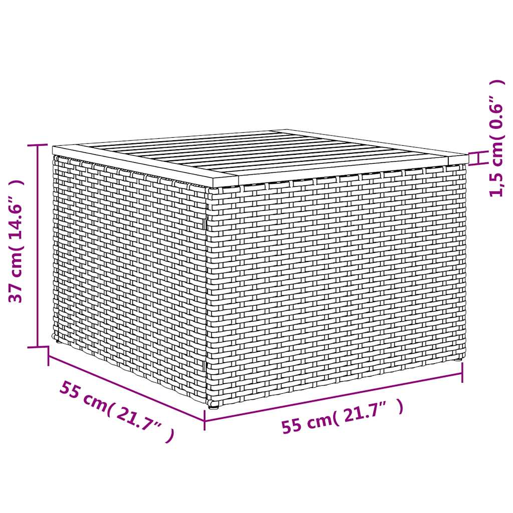 havesofasæt med 7 hynder sort polyrattan
