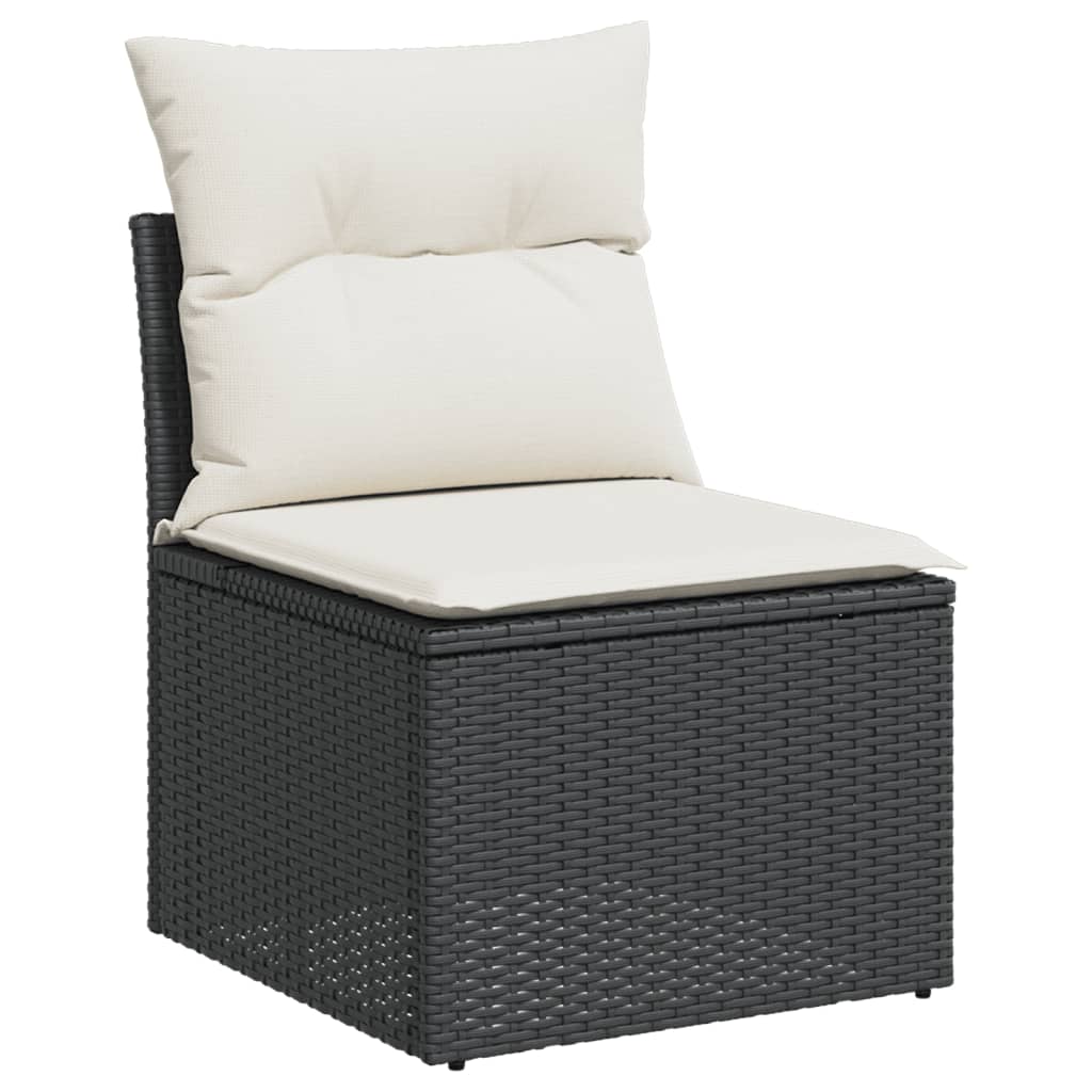 sofasæt til haven 8 dele med hynder polyrattan sort