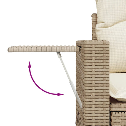 sofasæt til haven 8 dele med hynder polyrattan beige