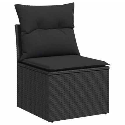 sofasæt til haven 7 dele med hynder polyrattan sort