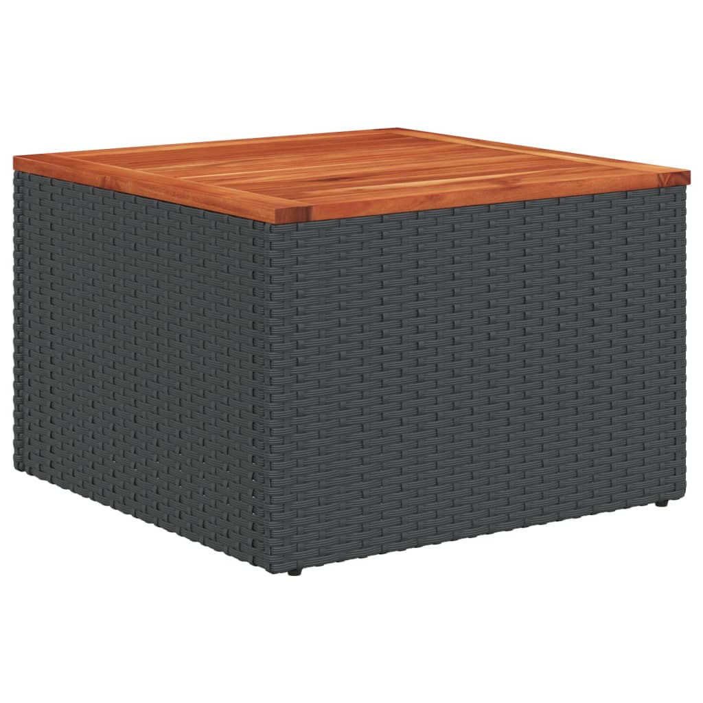 havesofasæt med 7 hynder sort polyrattan