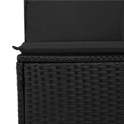 sofasæt til haven 7 dele med hynder polyrattan sort